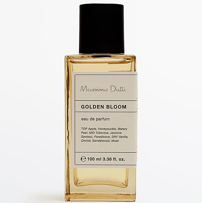 El perfume Golden Bloom de Massimo Dutti.